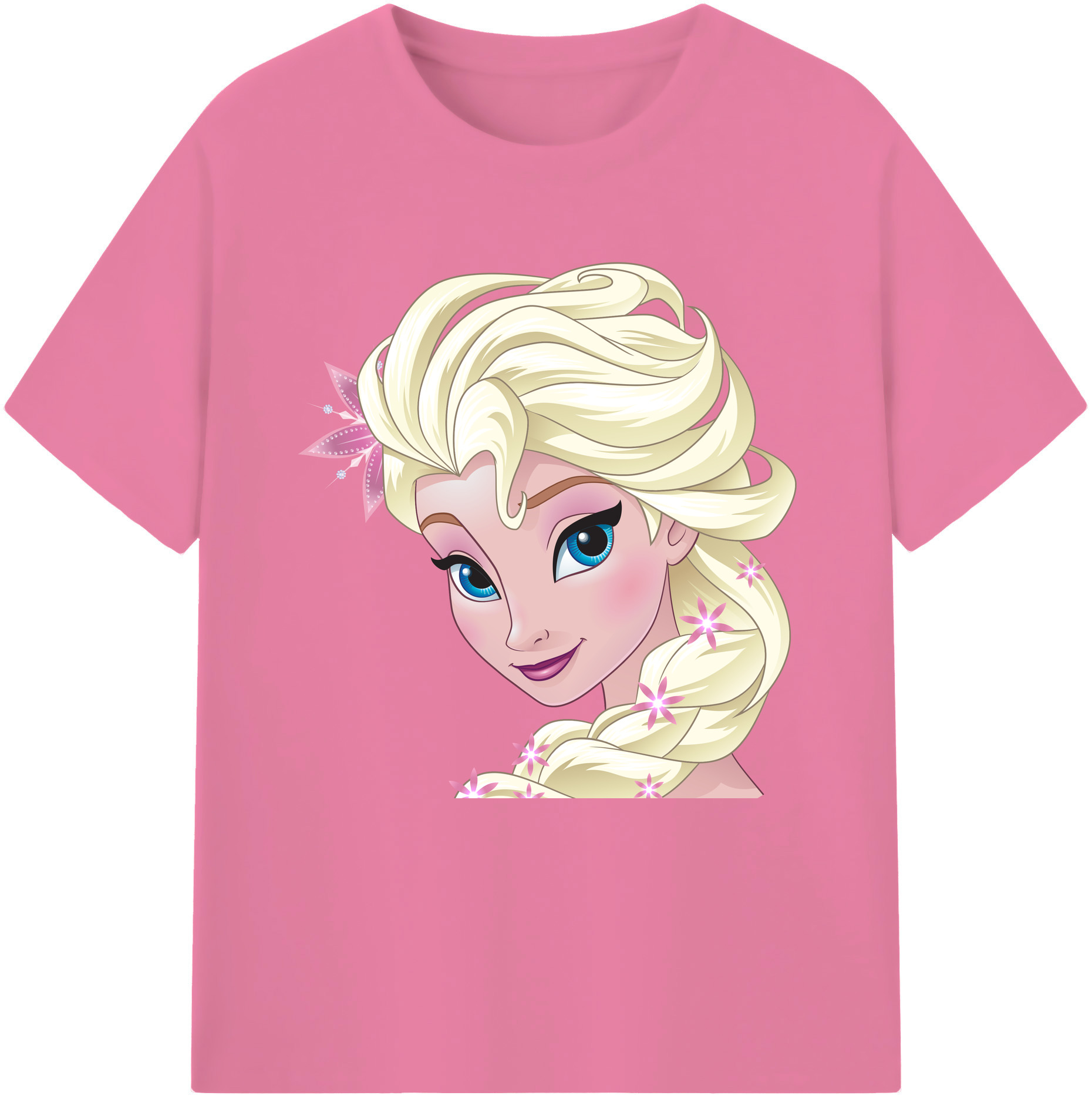 （画像用） アナと雪の女王 アンナ エルサ Frozen Anna Elsa 綿100％半袖Tシャツ（フロントプリント）